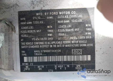 2011 Ford Transit Connect Xlt from USA, damaged, VIN NM0LS7BN9BT044036